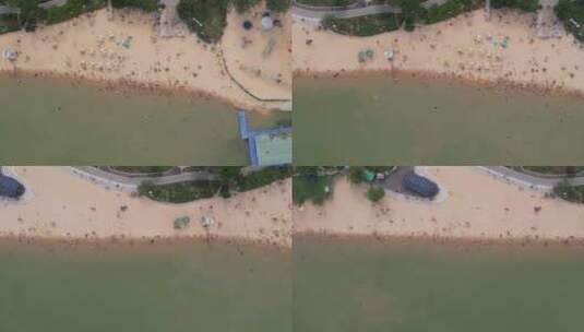 大海海洋沙滩焦石灯塔海岛海浪航拍高清在线视频素材下载
