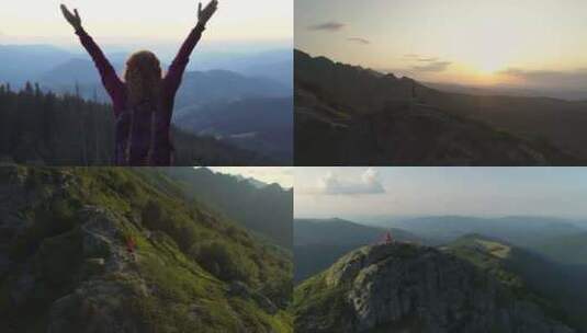 【合集】攀登山峰登顶成功高清在线视频素材下载