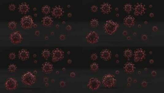 病毒细胞3d渲染场景漂浮高清在线视频素材下载