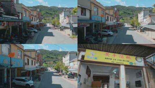 云南普洱小镇街道商铺高清在线视频素材下载