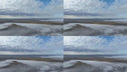航拍秋山林海云雾迷漫高清在线视频素材下载
