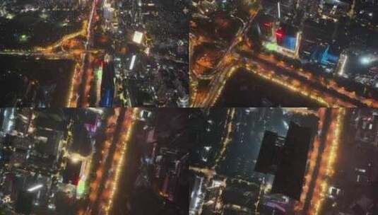 深圳南山区夜景航拍高清在线视频素材下载