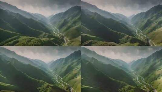 云雾缭绕秦岭山脉高清在线视频素材下载
