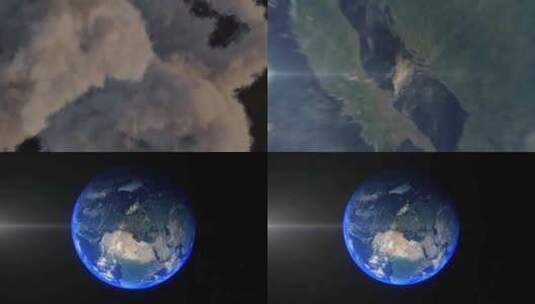 4K - 从云层拉到地球高清在线视频素材下载