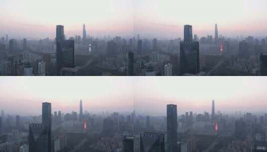 城市日落深圳风光建筑高楼高清在线视频素材下载