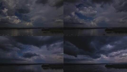 延时摄影大河上空云的形成高清在线视频素材下载
