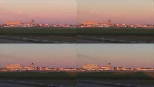 延时拍摄机场的长镜头高清在线视频素材下载