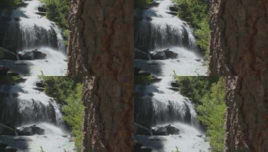 一个美丽的高山瀑布高清在线视频素材下载