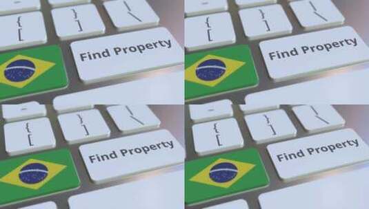 键盘上的巴西国旗高清在线视频素材下载