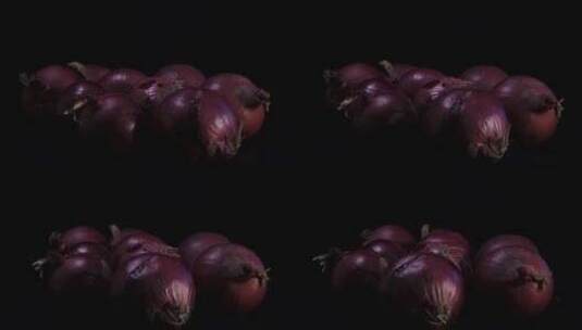 拍摄有机蔬菜紫洋葱高清在线视频素材下载