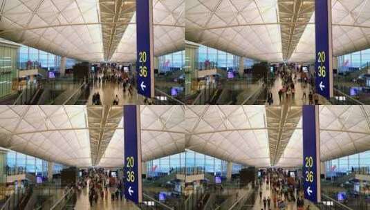 香港机场的人延时高清在线视频素材下载