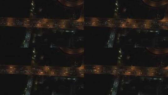 4K航拍湖南长沙橘子洲大桥夜景灯光高清在线视频素材下载