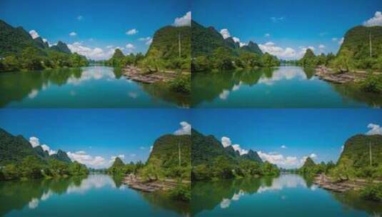 广西桂林山水遇龙河田园风光高清在线视频素材下载