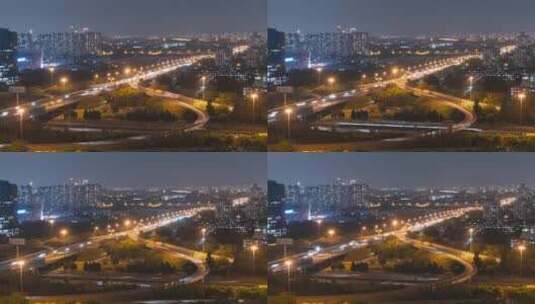 4K北京五环高速城市交通道路车流延时高清在线视频素材下载