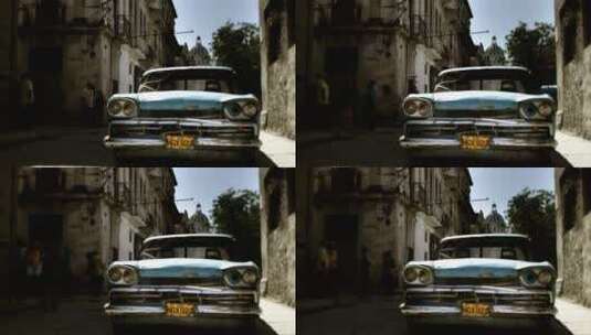 拉哈巴纳大街上的古董车高清在线视频素材下载