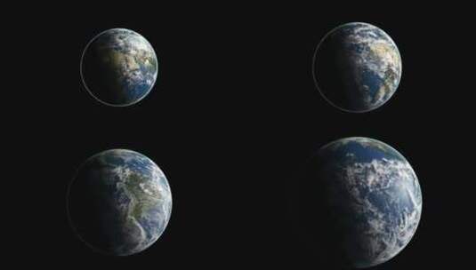 黑色太空蓝色地球星球自转抽象动态视频高清在线视频素材下载