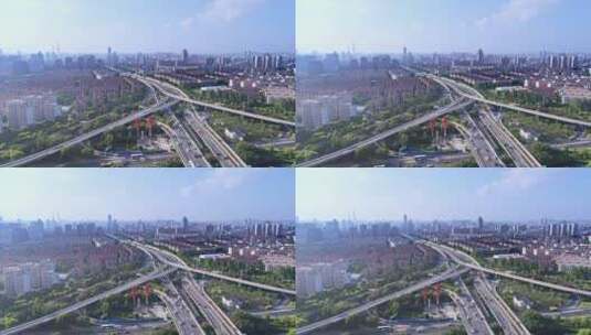 航拍4k城市道路高清在线视频素材下载