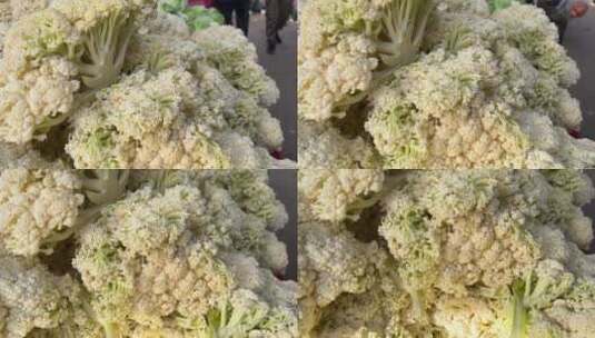 【镜头合集】白菜花花菜花椰菜菜市场高清在线视频素材下载