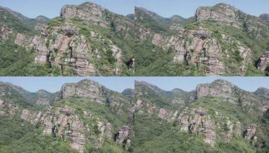 山间悬崖峭壁森林树林山峦大山航拍4高清在线视频素材下载