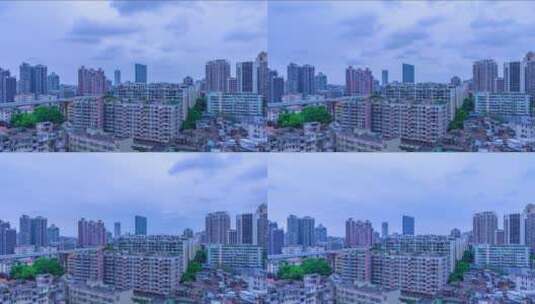 广州住宅建筑群与天空云彩延时摄影高清在线视频素材下载