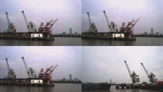 江边废弃码头起掉机实拍高清在线视频素材下载