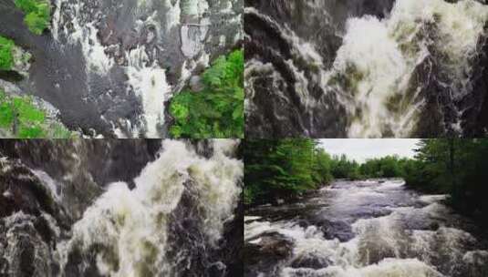 森林河谷河流溪水航拍高清在线视频素材下载