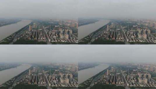 航拍湖南湘潭城市风光高清在线视频素材下载