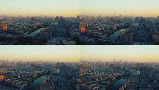 夕阳下的南京城高清在线视频素材下载