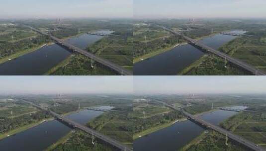 航拍通州北运河高清在线视频素材下载