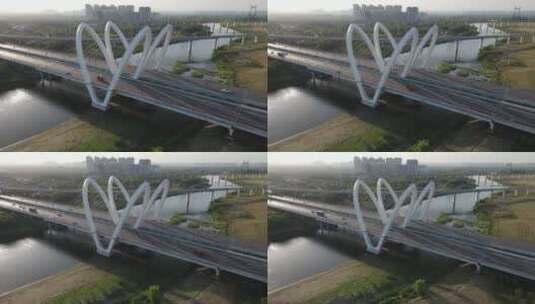 西咸新区沣东新城镐京大桥发展地铁5号线高清在线视频素材下载