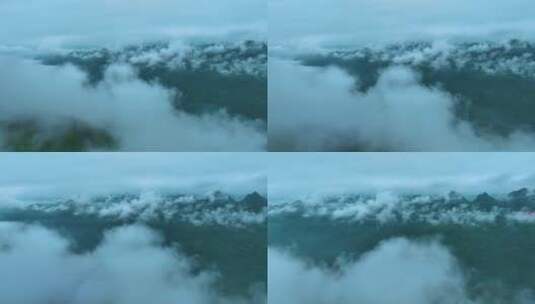 航拍云雾中的贵州关岭坝陵河大桥高清在线视频素材下载