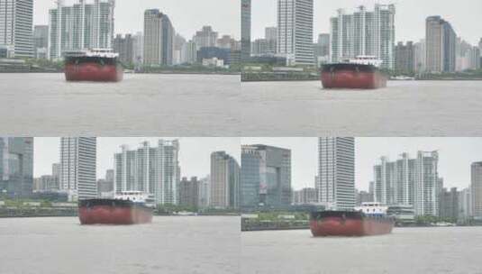 上海黄浦江上的大船高清在线视频素材下载