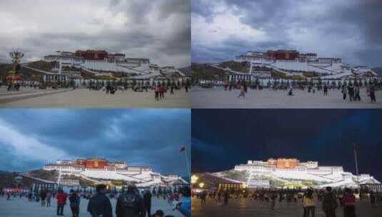 西藏布达拉宫延时摄影高清在线视频素材下载