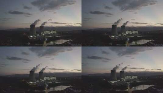 4k夕阳下的火电厂05御2pro D-log高清在线视频素材下载