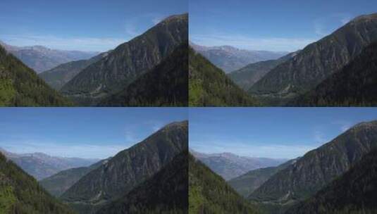 夏日山谷森林阳光明媚唯美风景高清在线视频素材下载