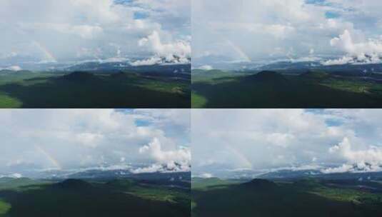 雨后彩虹中的腾冲火山群高清在线视频素材下载