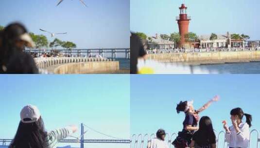 大连海边 星海广场  城市旅游 大连高清在线视频素材下载
