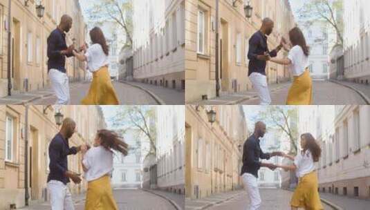 街道上跳舞的夫妇高清在线视频素材下载