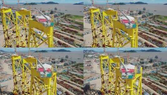 海上油气生产平台桩 能源 海底石油海上钻井高清在线视频素材下载
