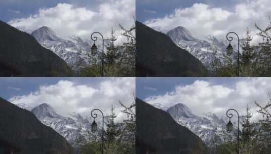 法国勃朗峰雪山景观高清在线视频素材下载