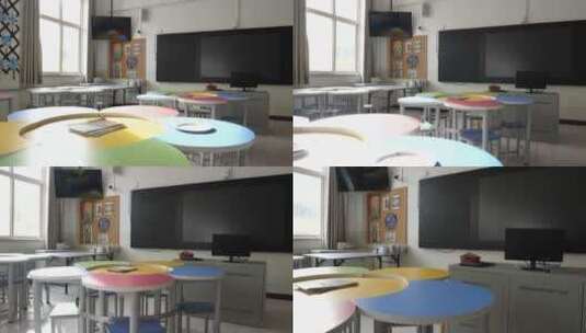 教室桌椅高清在线视频素材下载