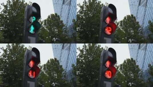 北京中国一线城市红绿灯高清在线视频素材下载
