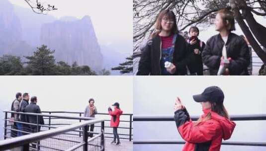神仙居景区游客打卡3高清在线视频素材下载