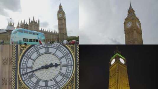 英国伦敦议会大厦大本钟素材合集高清在线视频素材下载