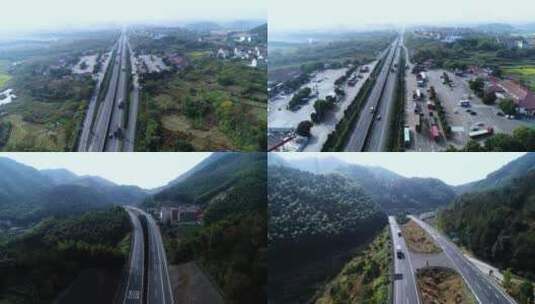 4K航拍天台山高速公路视频合集高清在线视频素材下载