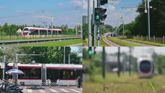 北京西郊观光地铁小火车高清在线视频素材下载