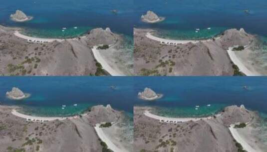 HDR印尼科莫多帕达尔岛粉红沙滩航拍风光高清在线视频素材下载