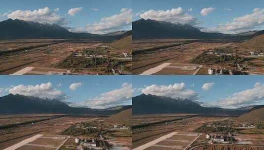 云南旅游丽江玉龙雪山下直升机场高清在线视频素材下载