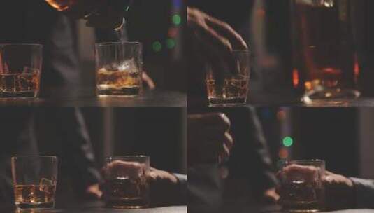 威士忌碰杯高清在线视频素材下载
