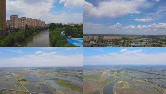 4K双台子水系湿地高清在线视频素材下载